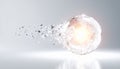 Exploding Crystal Sphere with Glowing Energy Core Royalty Free Stock Photo