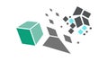 Exploding Cubes Abstract Vector Icon for Data Innovation, vector design Generative AI Royalty Free Stock Photo