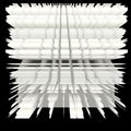 3D black and white grid system implosion design
