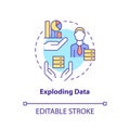 Exploding data concept icon