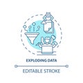 Exploding data concept icon