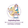 Exploding data concept icon