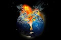 Exploding death planet Earth Royalty Free Stock Photo