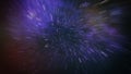 Exploding and expanding movemen. Loop animation with wormhole interstellar travel through a blue force field with galaxies and