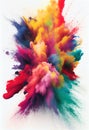 Exploding powder paint colorful