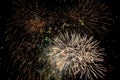 Exploding Fireworks against a Night Sky Royalty Free Stock Photo