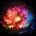 exploding fireworks in a colorful display close up k uhd very