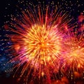 exploding fireworks in a colorful display close up k uhd very
