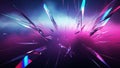 Exploding Geometric Crystal Shards in Neon Pink Blue and Purple Light abstract explosion Royalty Free Stock Photo