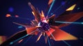 Exploding Geometric Starburst with Glowing Particles and Light Rays abstract explosion Royalty Free Stock Photo