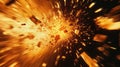 Exploding golden particles creating abstract energy burst Royalty Free Stock Photo