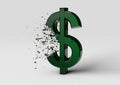 Exploding Green Dollar Sign Royalty Free Stock Photo