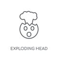 Exploding Head emoji linear icon. Modern outline Exploding Head