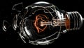 Exploding Idea: Shattered Light Bulb with Glowing Filament Royalty Free Stock Photo