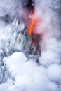 Exploding lava flow in Hawaii Royalty Free Stock Photo