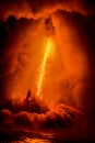 Exploding lava flow in Hawaii Royalty Free Stock Photo