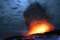 Exploding Lava at Night Royalty Free Stock Photo