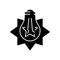 Exploding light bulb black glyph icon Royalty Free Stock Photo