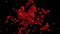 Exploding liquid sphere. Floating blood splatter. 3d render illustration View 3