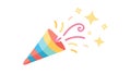 Exploding Party Popper with Confetti Icon, vector design Generative AI Royalty Free Stock Photo