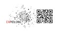 Exploding Pixels QR Code Digital Burst, vector design Generative AI Royalty Free Stock Photo