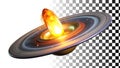 Exploding planet, cosmic icon for space and science fiction themes png transparent image Generative AI