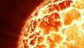 Exploding planet illustration with orange glow. Royalty Free Stock Photo