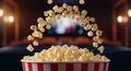 Exploding Popcorn in Cinema Setting Royalty Free Stock Photo