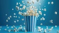 The exploding popcorn container.AI generated image Royalty Free Stock Photo