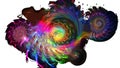 Exploding Psychedelic Swirl Art, Dynamic Abstract Vector, vector design Generative AI Royalty Free Stock Photo