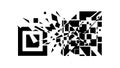 Exploding QR Code Data Burst Digital, vector design Generative AI Royalty Free Stock Photo