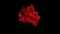 Exploding liquid sphere. Floating blood splatter. 3d render illustration View 1