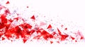 Exploding Red and White Geometric Triangles Background Royalty Free Stock Photo