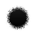 Exploding round with debris. Isolated black illustration