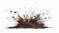 Exploding Soil Debris Flying Isolated White Background Royalty Free Stock Photo