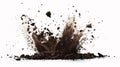 Exploding Soil Debris Flying Isolated White Background Royalty Free Stock Photo