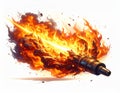 Exploding Spark Plug Igniting with Intense Flames and Energy Royalty Free Stock Photo