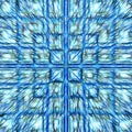 exploding square format pattern and blue coloured design