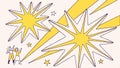 Exploding star with cosmic rays, vibrant vector art space phenomenon vector design Generative AI