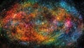 Exploding star field creates vibrant chaos in deep space fantasy generated by AI