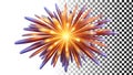 Exploding starburst, fiery light, cosmic element, dynamic energy png transparent image Generative AI