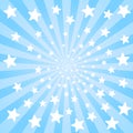 Sky blue stars explosion retro rays