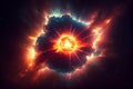 Exploding supernova in space, forming of nebula, generative ai illustration