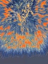 Exploding surface 3D colour of Edvard Monch
