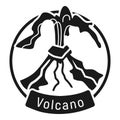 Exploding volcano logo, simple style