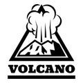 Exploding volcano logo, simple style