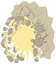 Exploding Wall Vector Clip Art
