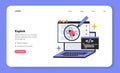Exploit software tool web banner or landing page. Software bug