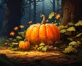 The Exploitable Pumpkin in the Woods Royalty Free Stock Photo