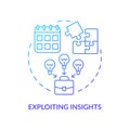 Exploiting insights blue gradient concept icon